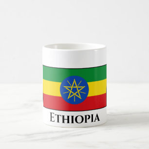 Etiopien (Etiopien) Flagga Kaffemugg