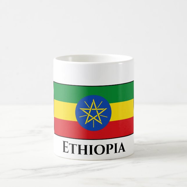 Etiopien (Etiopien) Flagga Kaffemugg (Center)