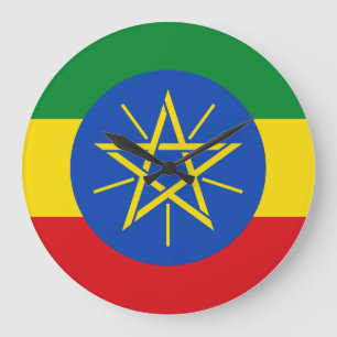Etiopien (Etiopien) Flagga Stor Klocka