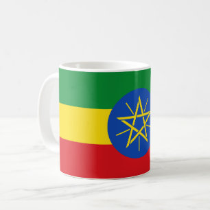 Etiopien (etiopier) flagga kaffemugg