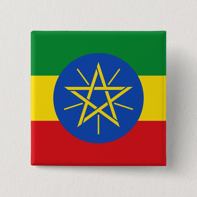 Etiopien (etiopisk) Flagga Knapp (Framsida)