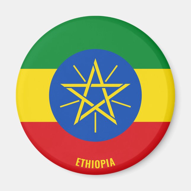 Etiopien Flagga Charming Patriotic Magnet (Framsidan)
