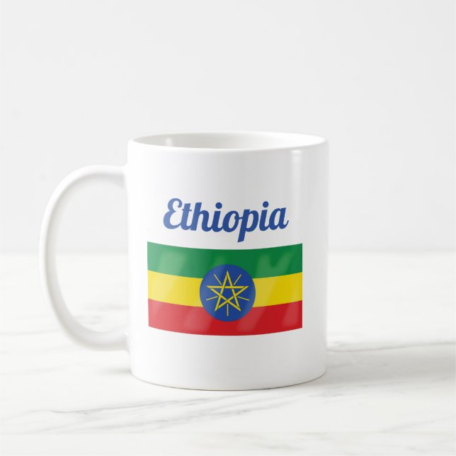 Etiopien Flagga Coffee Mugg (Vänster)