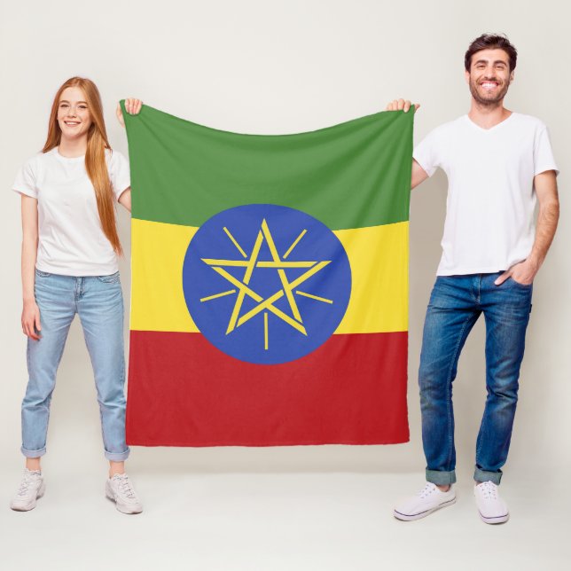 Etiopien flagga fleecefilt (På plats)