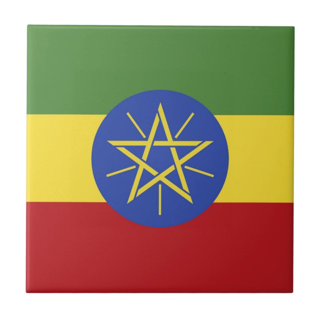 Etiopien flagga kakelplatta (Framsidan)