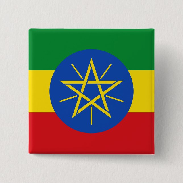 Etiopien flagga knapp (Framsida)
