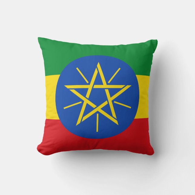 Etiopien Flagga Kudde (Framsida)