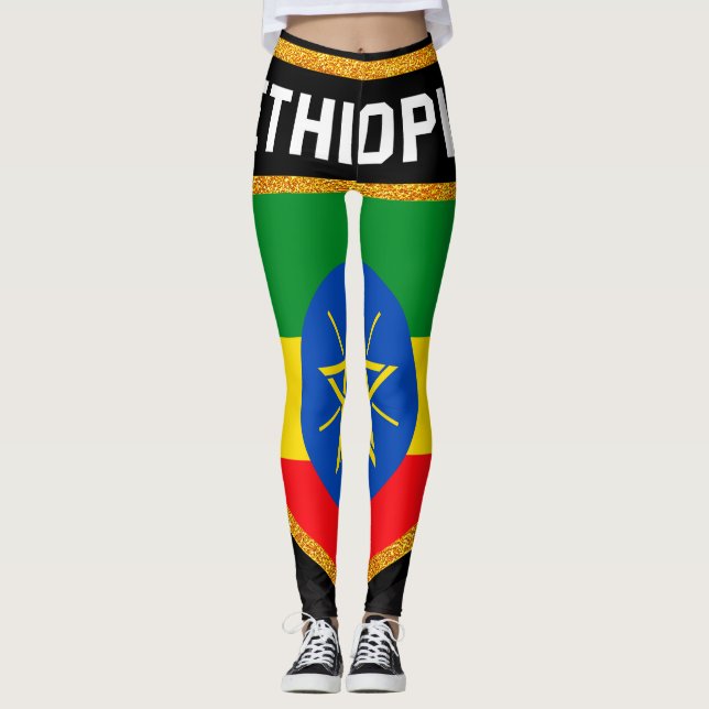 Etiopien flagga leggings (Framsida)