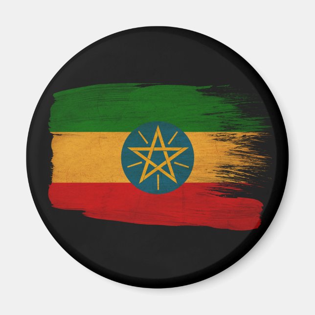 Etiopien Flagga Magnet (Framsidan)