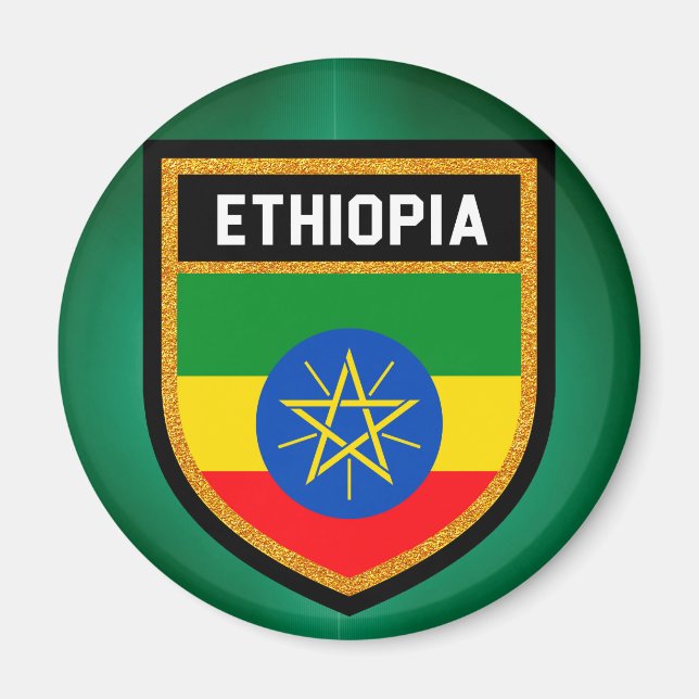 Etiopien Flagga Magnet (Framsidan)