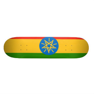 Etiopien flagga mini skateboard bräda 18,5 cm