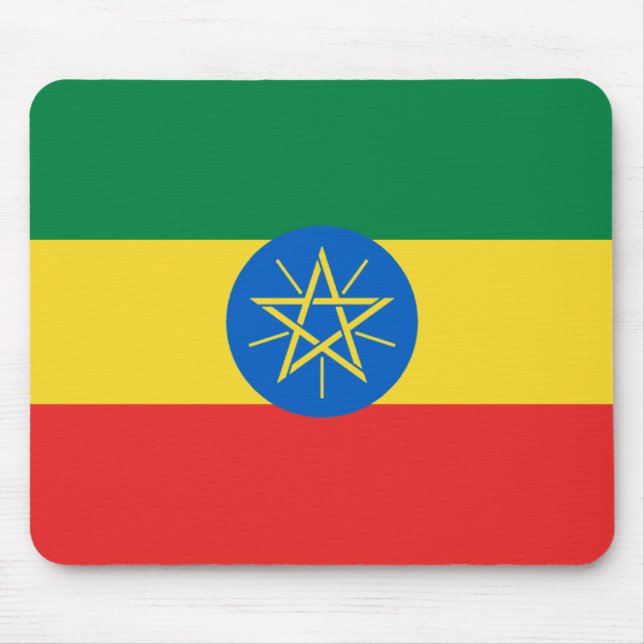 Etiopien flagga Mousepad Musmatta (Framsidan)