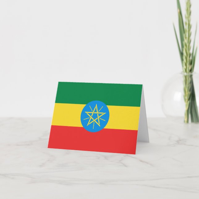 Etiopien Flagga Notecard Kort (Framsida)