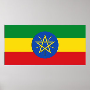 Etiopien Flagga Poster