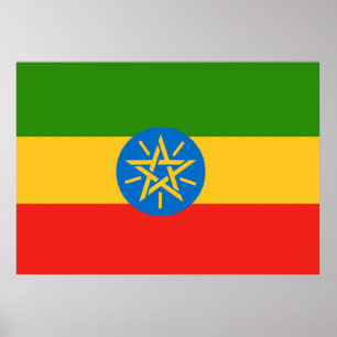 Etiopien Flagga Poster