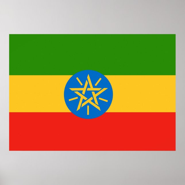 Etiopien Flagga Poster (Framsidan)