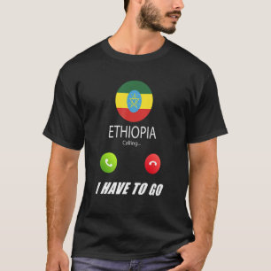 Etiopien Flagga Souvenir Etiopien kallar det "ring T Shirt
