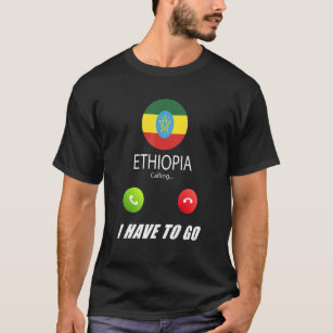 Etiopien Flagga Souvenir Etiopien kallar det "ring T Shirt