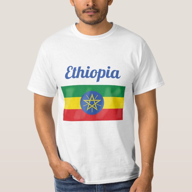 Etiopien Flagga T-Shirt (Framsida)