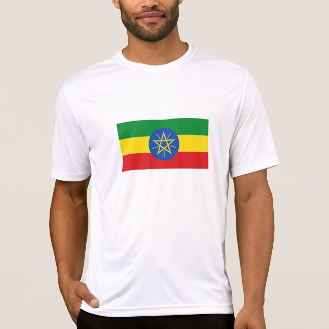Etiopien Flagga T Shirt (Framsida)