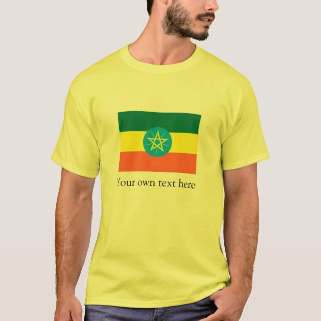 Etiopien flagga t-shirt (Framsida)