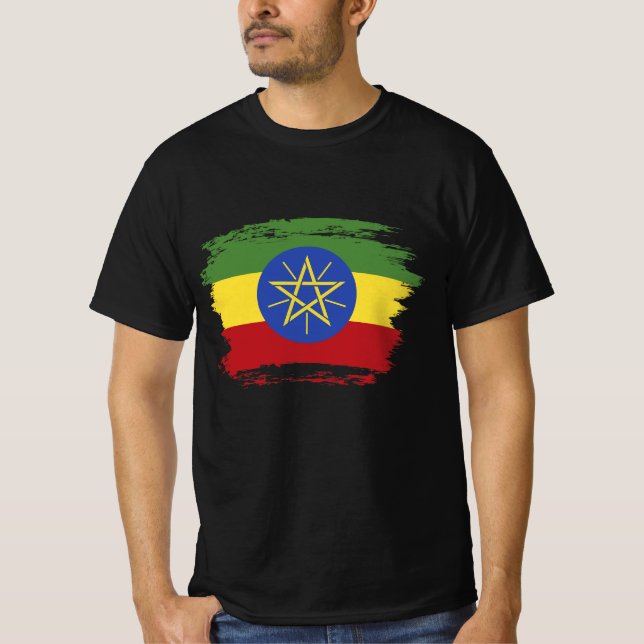 Etiopien flagga t shirt (Framsida)