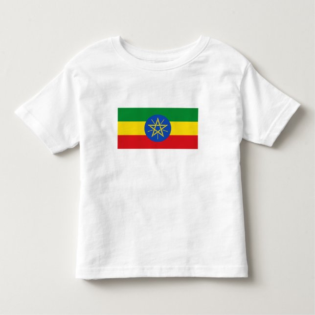 Etiopien Flagga T Shirt (Framsida)