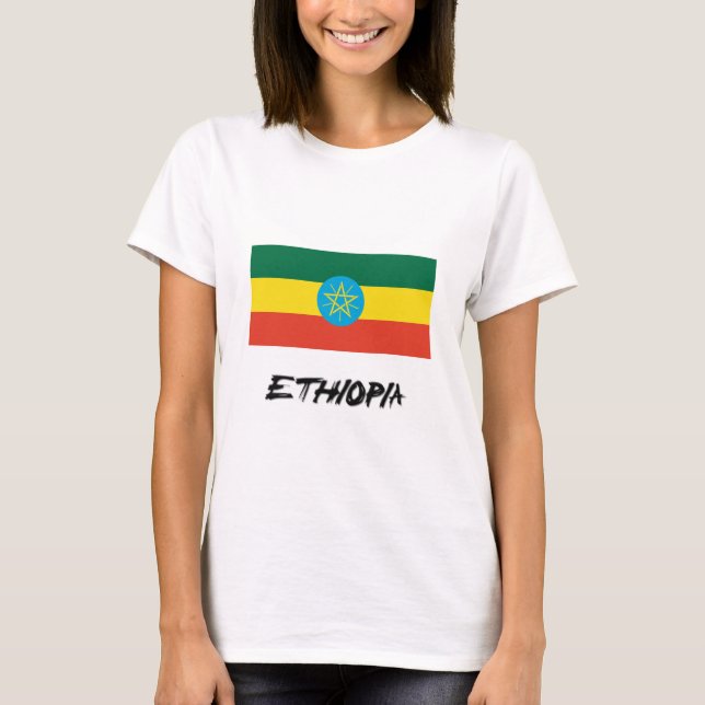 Etiopien flagga tee (Framsida)