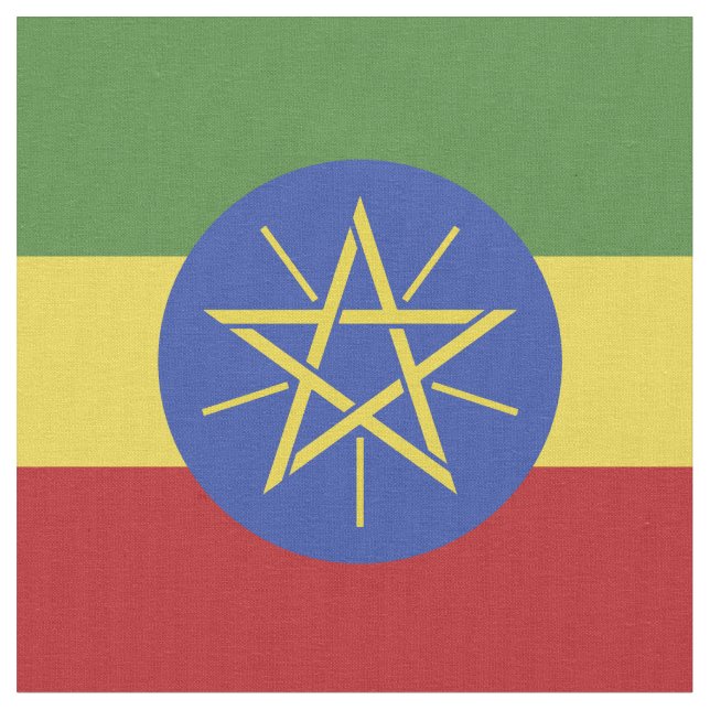 Etiopien flagga tyg (Närbild)