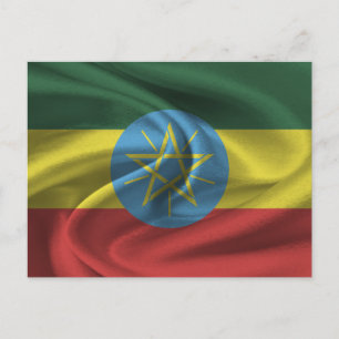 Etiopien Flagga Vykort