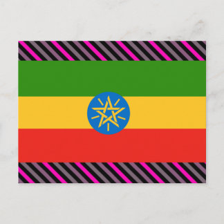 Etiopien Flagga Vykort