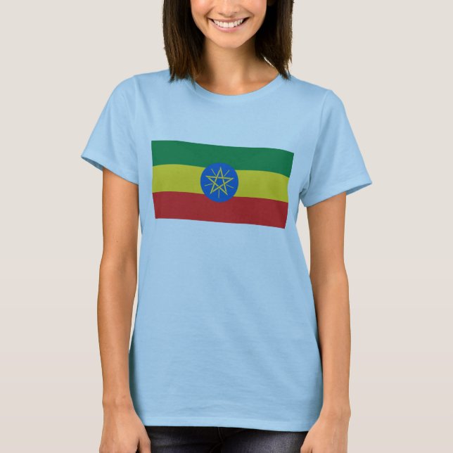 Etiopien Flagga x Karta T-Shirt (Framsida)