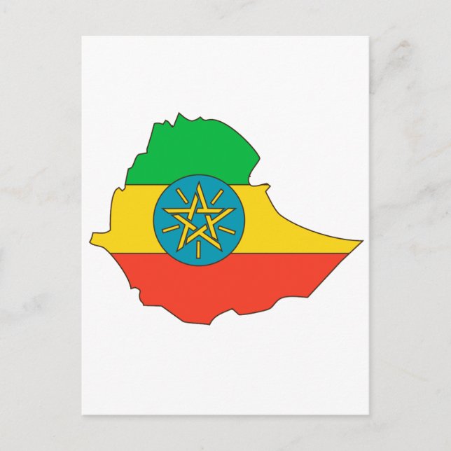 Etiopien flaggakarta vykort (Framsida)