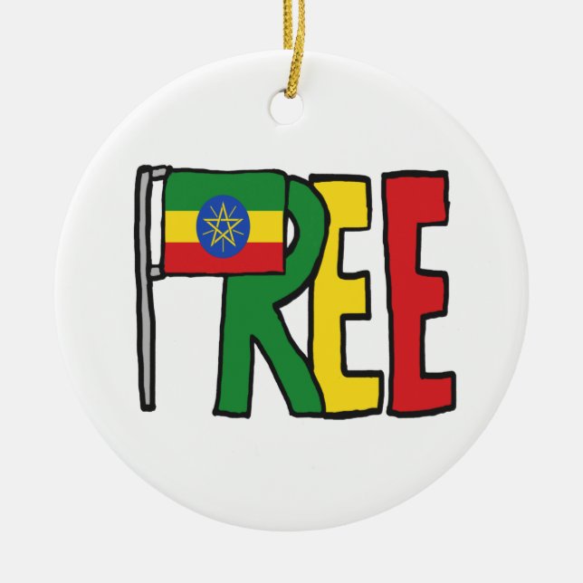 Etiopien fritt julgransprydnad keramik (Framsidan)