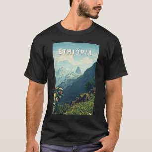 Etiopien Illustration Travel Art Vintage T Shirt