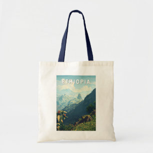 Etiopien Illustration Travel Art Vintage Tygkasse
