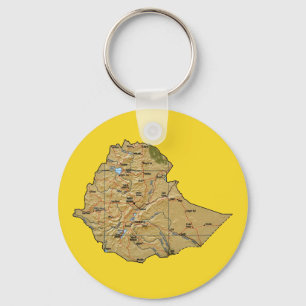 Etiopien karta Keychain Nyckelring