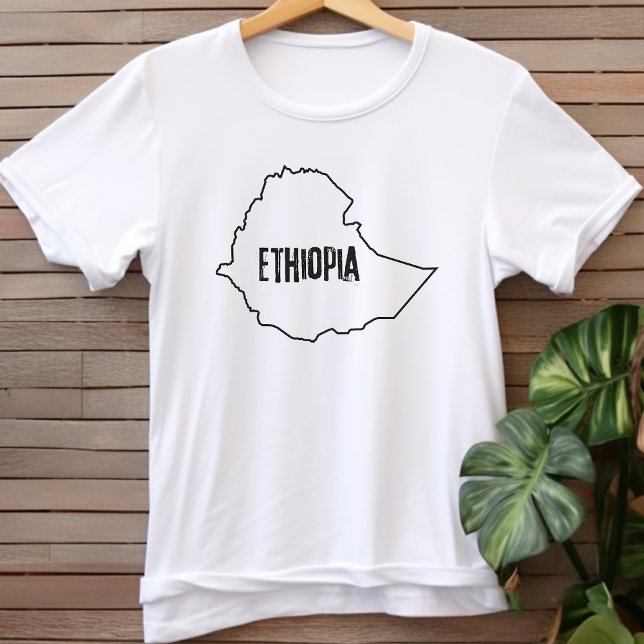 Etiopien Land Karta ligger i Etiopiens nationalomr T Shirt (Skapare uppladdad)