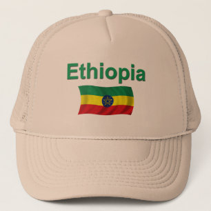 Etiopien medborgareflagga (w/inscription) truckerkeps