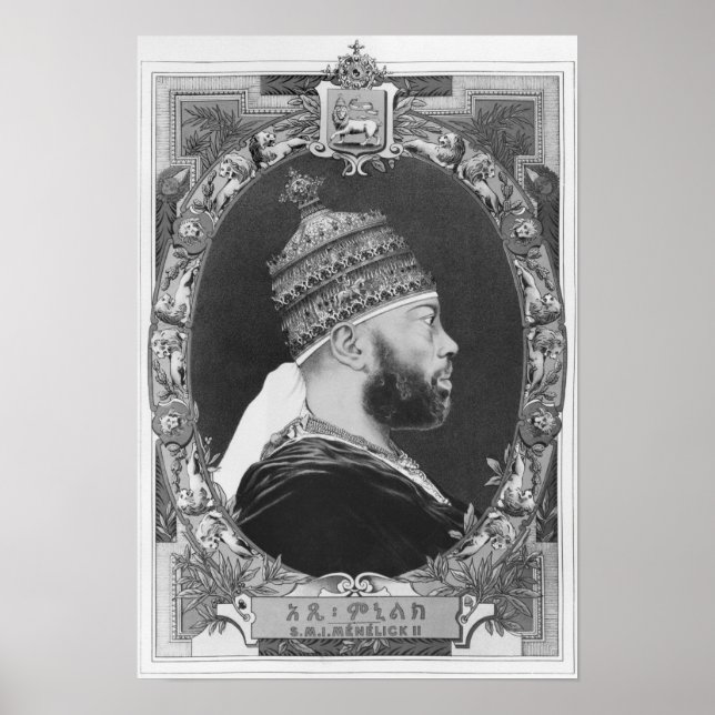 Etiopien, Menelik II Poster (Framsidan)