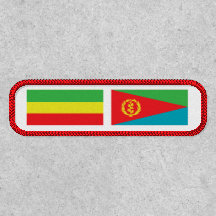Etiopien och Eritrea Flaggor sida vid sida