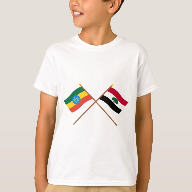 Etiopien och Oromia korsad flaggor Tee (Framsida)