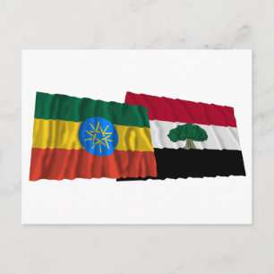 Etiopien och Oromia Wave Flaggor Vykort