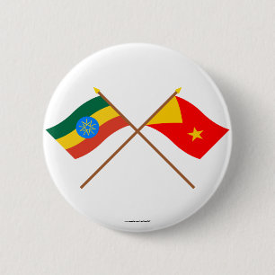 Etiopien och Tigray korsad flaggor Knapp