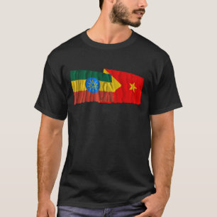 Etiopien och Tigray som vinkar flaggor T-shirt
