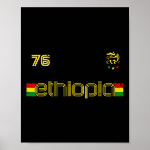 Etiopien -reggae Rastafari Jamaica Fotboll Soccer Poster