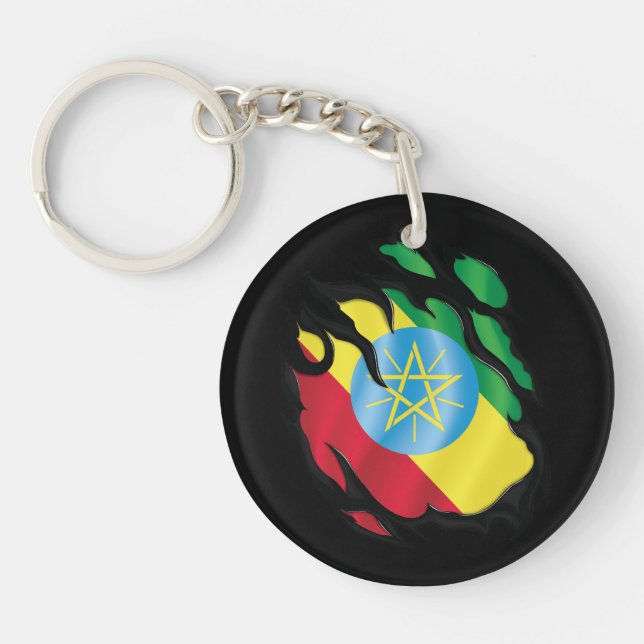 Etiopien Rippad Flagga (Framsidan)