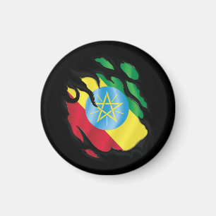 Etiopien Rippad Flagga Magnet
