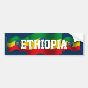 Etiopien som vinkar flagga bildekal