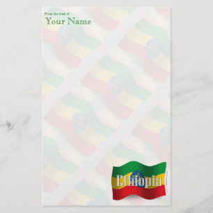 Etiopien som vinkar flagga brevpapper